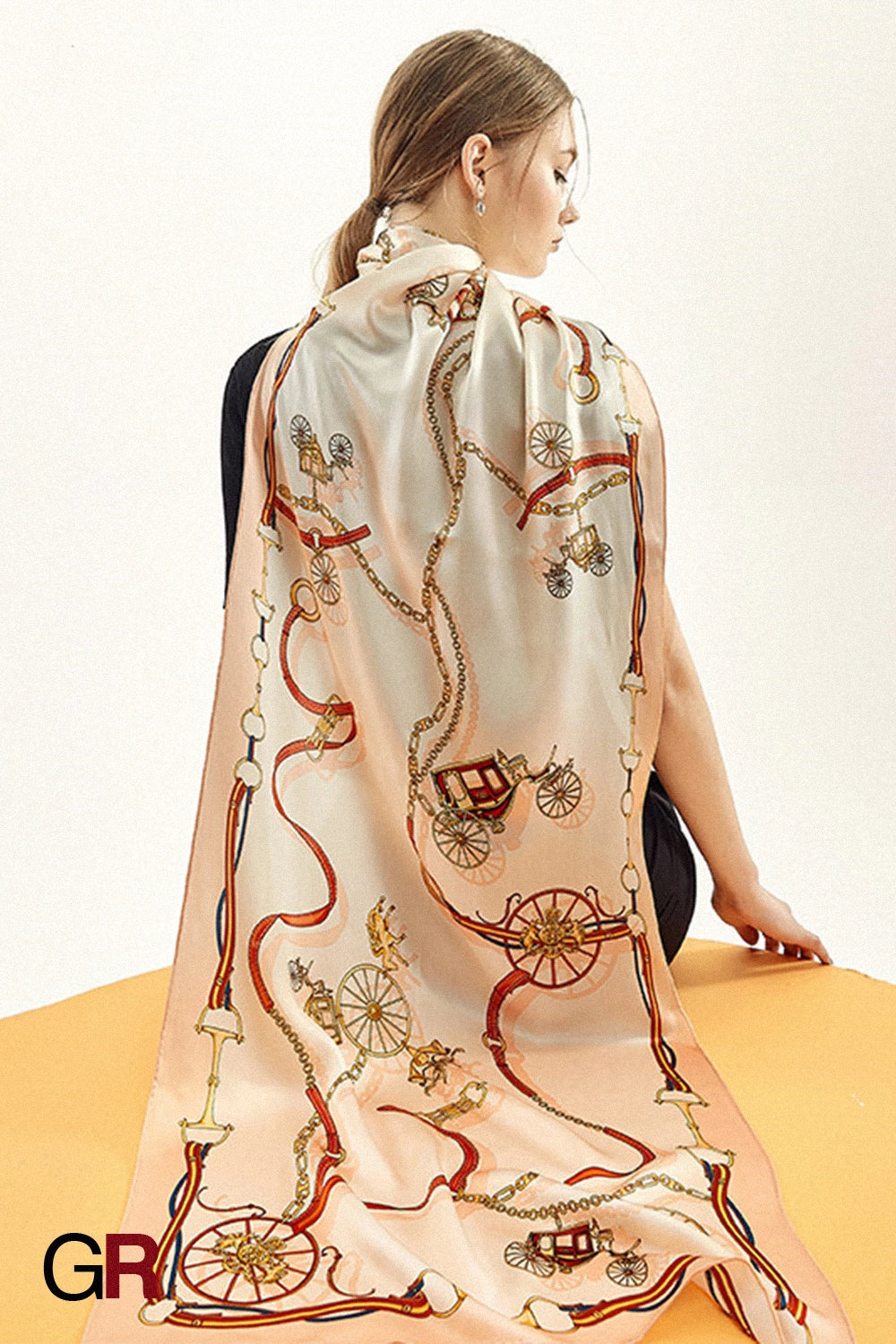 Jewel butterfly silk scarf