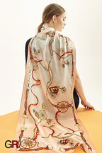 Jewel butterfly silk scarf