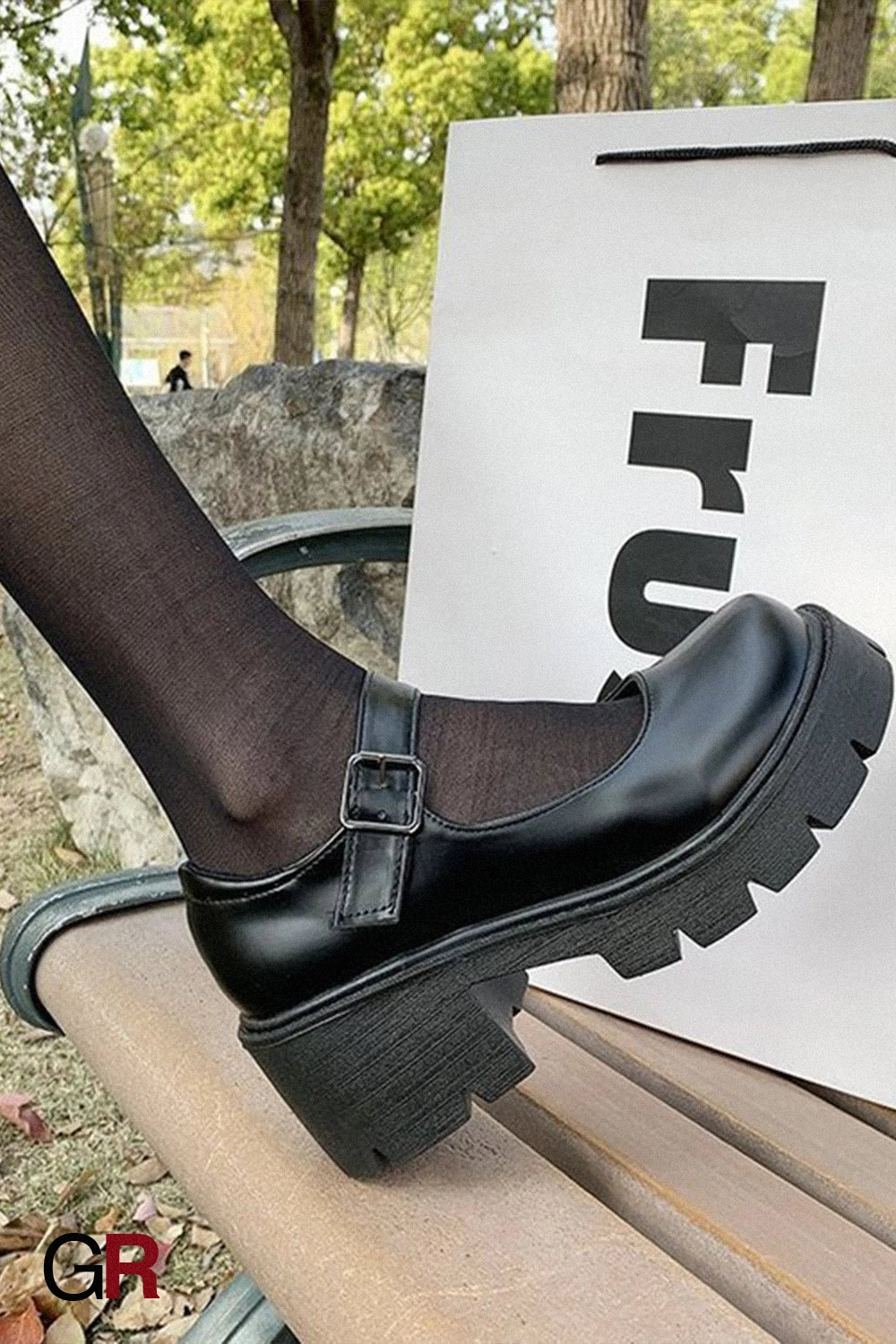 Women's Platform Vintage College Chunky Heel Mary Jane Shoes