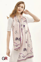 Jewel butterfly silk scarf