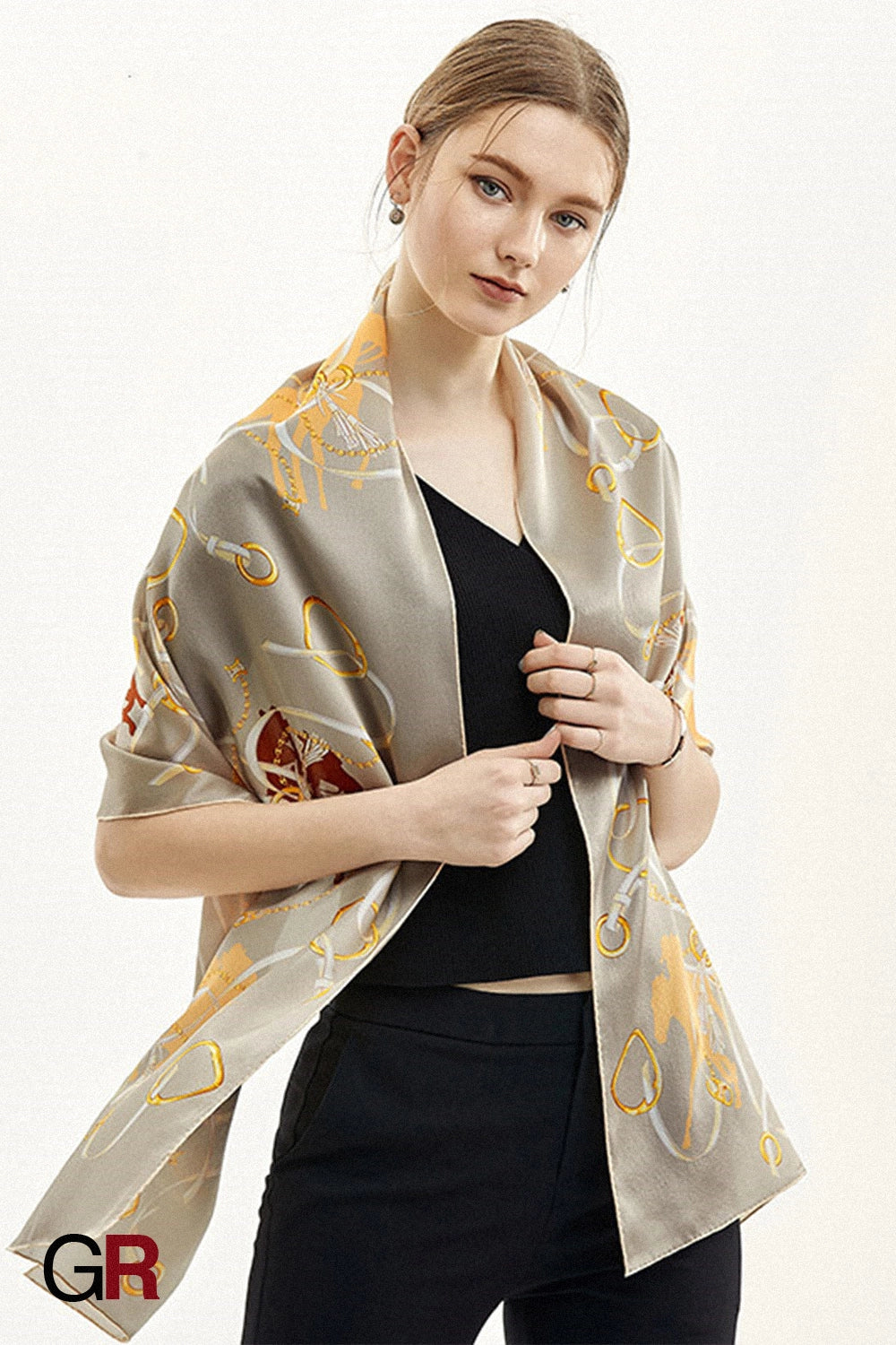 Jewel butterfly silk scarf