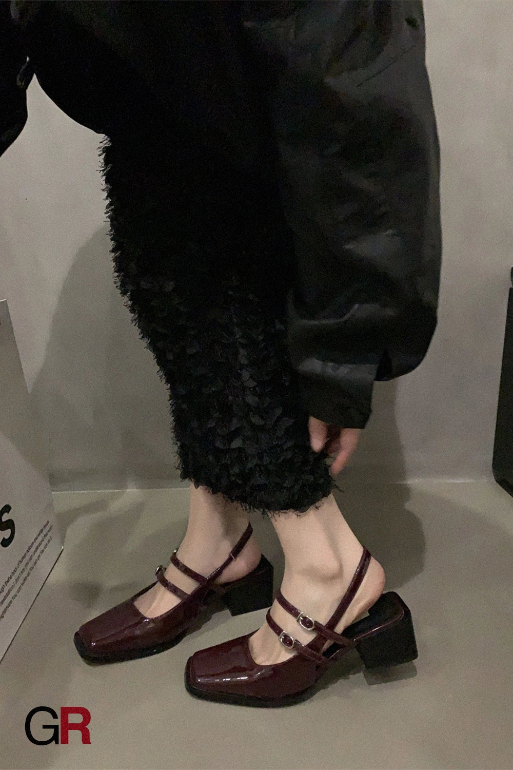 Women With Thick Black High Heels