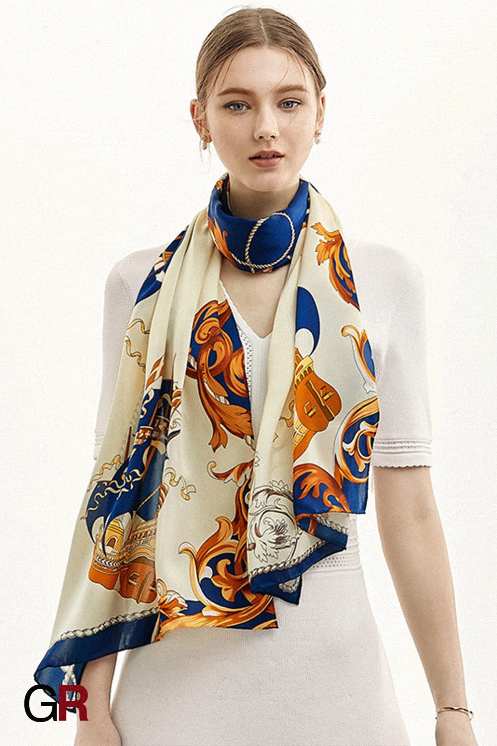 Jewel butterfly silk scarf