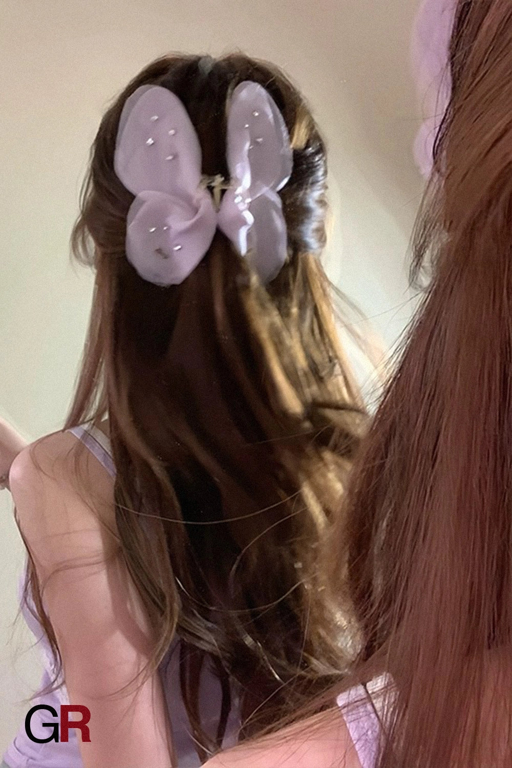 New Tulle Butterfly High-grade Headdress Barrettes Women's French Retro Simple Mesh Solid Color French Super Fairy Grip