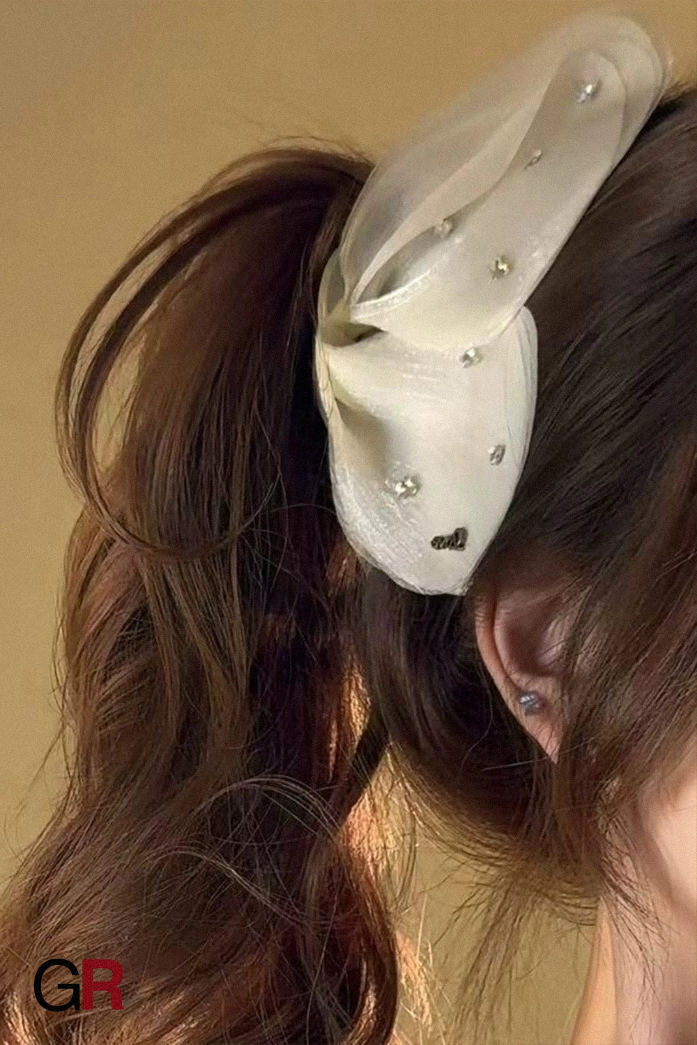 New Tulle Butterfly High-grade Headdress Barrettes Women's French Retro Simple Mesh Solid Color French Super Fairy Grip