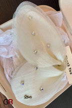 New Tulle Butterfly High-grade Headdress Barrettes Women's French Retro Simple Mesh Solid Color French Super Fairy Grip