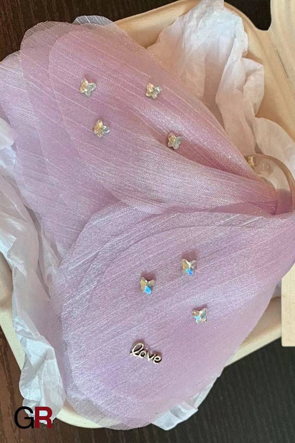 New Tulle Butterfly High-grade Headdress Barrettes Women's French Retro Simple Mesh Solid Color French Super Fairy Grip