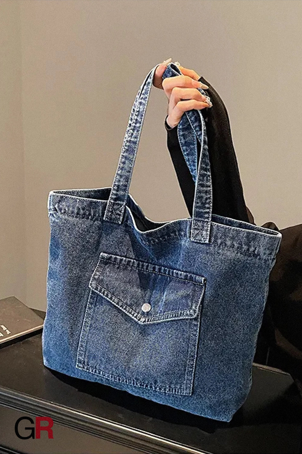 Denim Shoulder Bag Large Capacity Shopping Bag Tote Bag