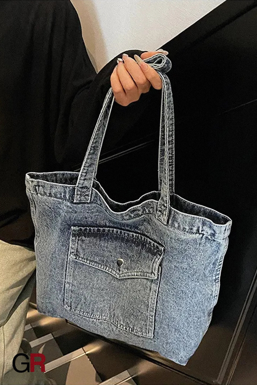 Denim Shoulder Bag Large Capacity Shopping Bag Tote Bag