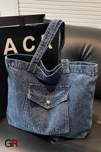 Denim Shoulder Bag Large Capacity Shopping Bag Tote Bag