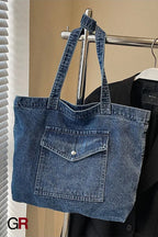 Denim Shoulder Bag Large Capacity Shopping Bag Tote Bag
