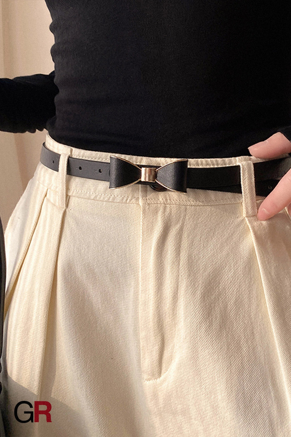 Women's Korean-style Bow Thin Belt All-matching