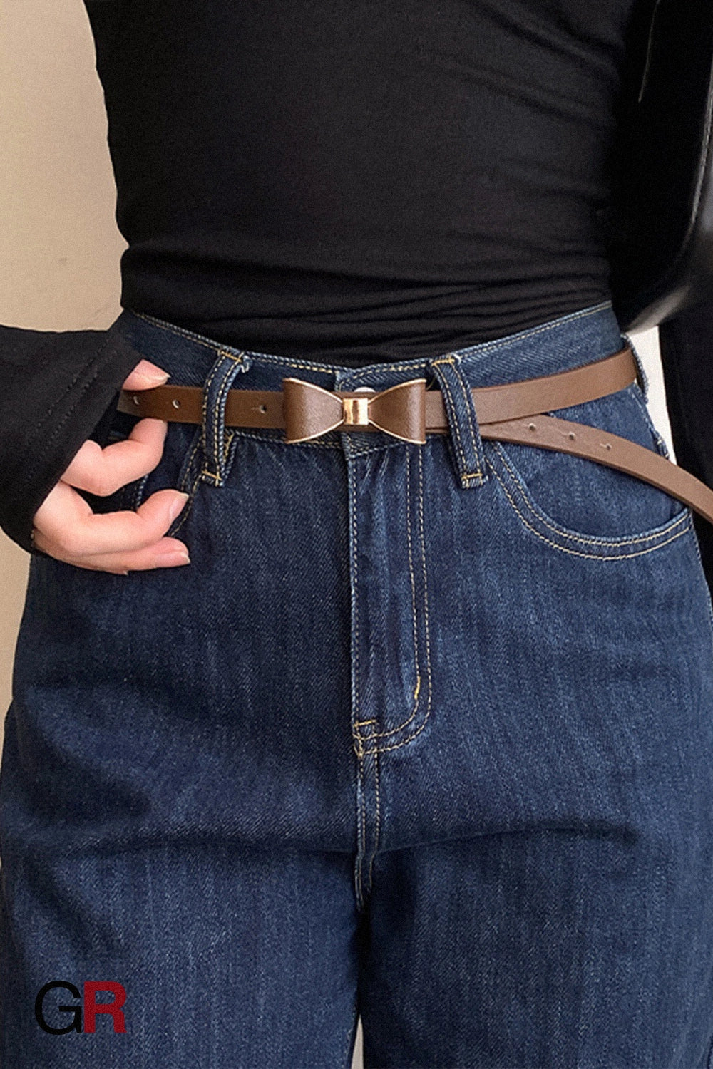 Women's Korean-style Bow Thin Belt All-matching