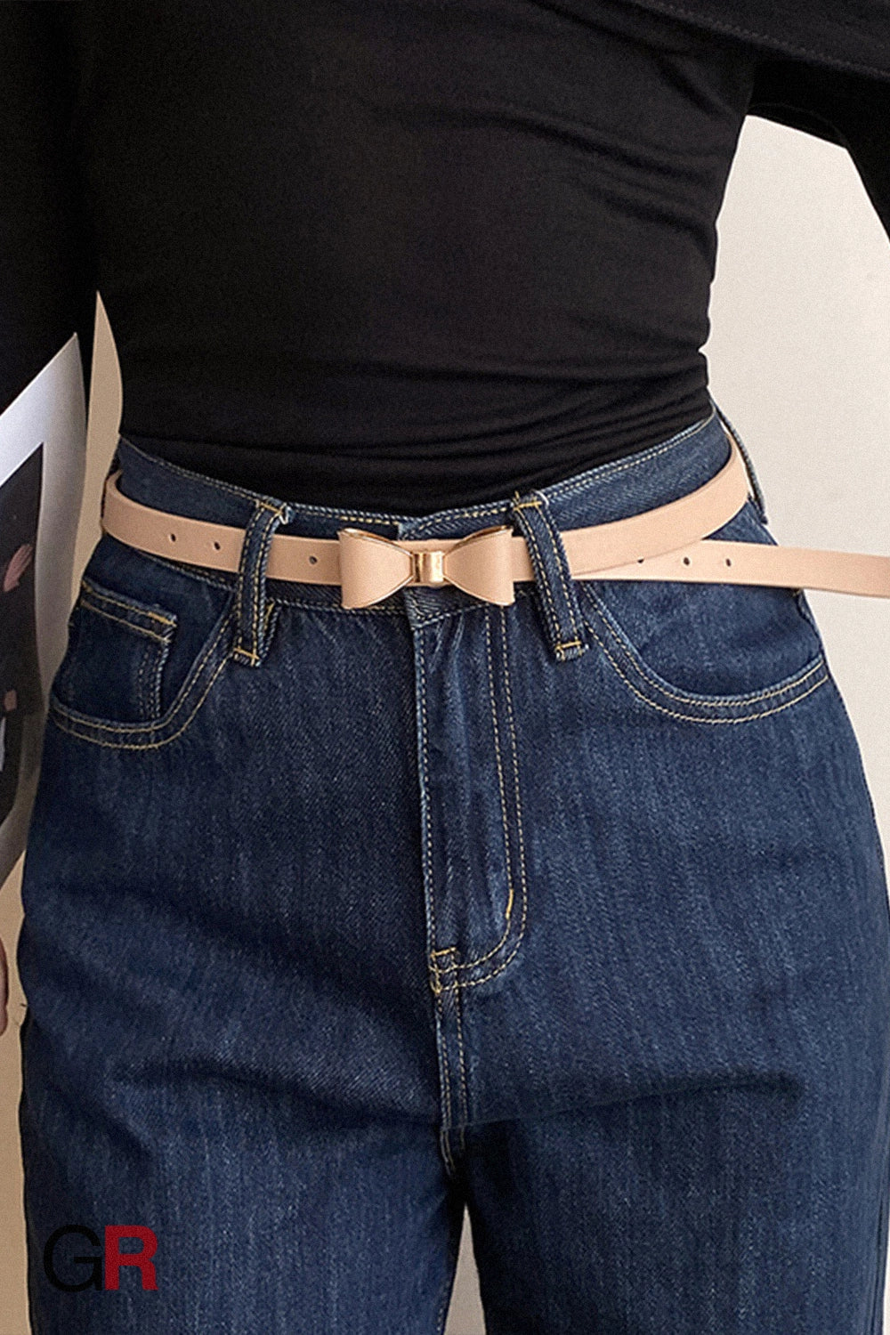 Women's Korean-style Bow Thin Belt All-matching