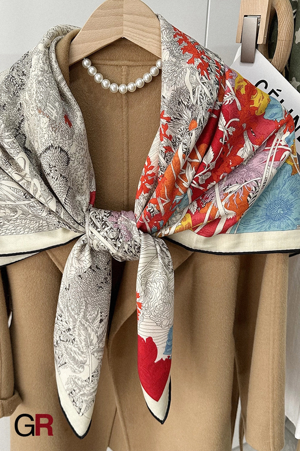 Return To Nature Duplex Printing Silk Wool Scarf