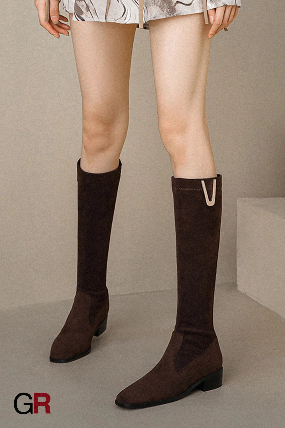 Below The Knee Women's Over-the-knee Skinny Low Heel Large Size Boots