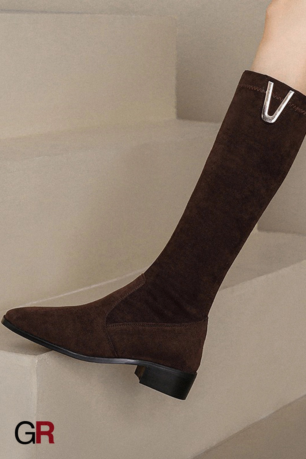 Below The Knee Women's Over-the-knee Skinny Low Heel Large Size Boots