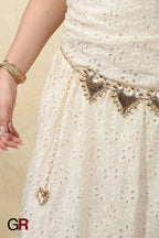 Metal Heart-shaped Retro Waist Chain Dress Decoration