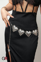 Metal Heart-shaped Retro Waist Chain Dress Decoration