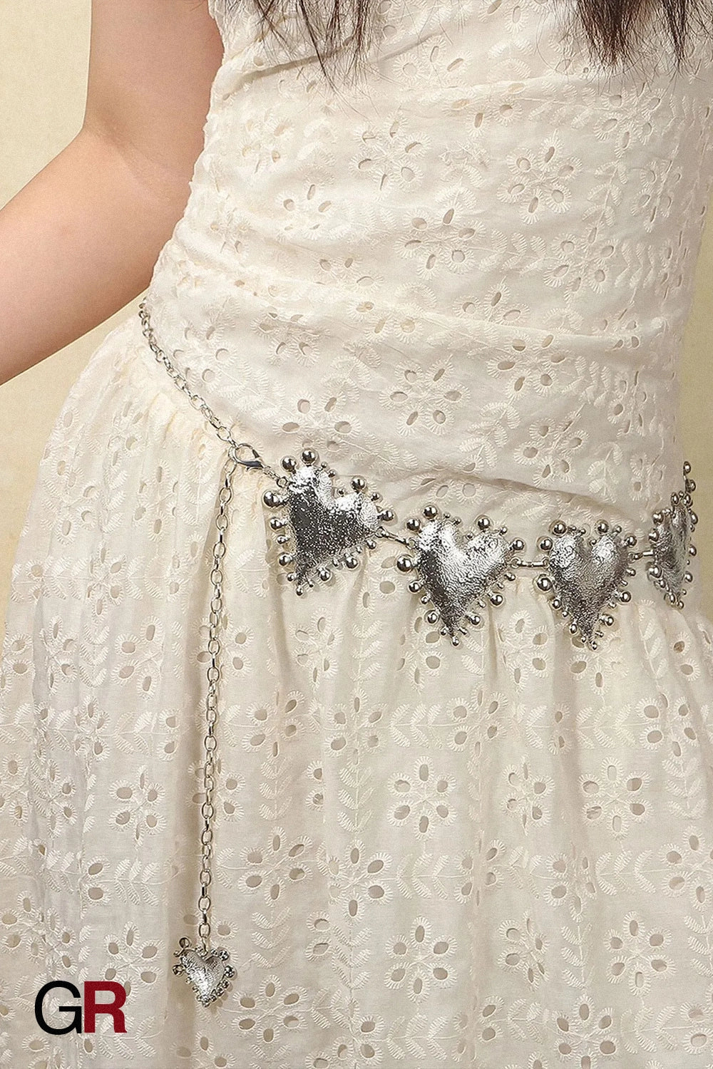 Metal Heart-shaped Retro Waist Chain Dress Decoration