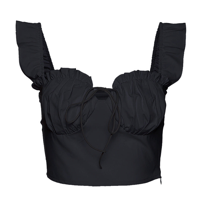 Chaleco plisado sin mangas para mujer, prenda exterior combinable