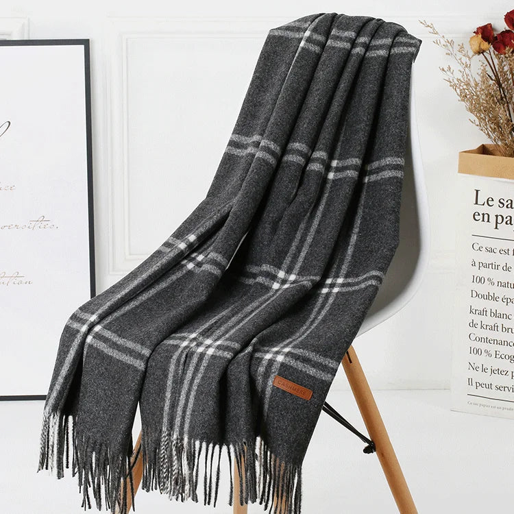 Luxe Wool Plaid Scarf - GlamoROZ