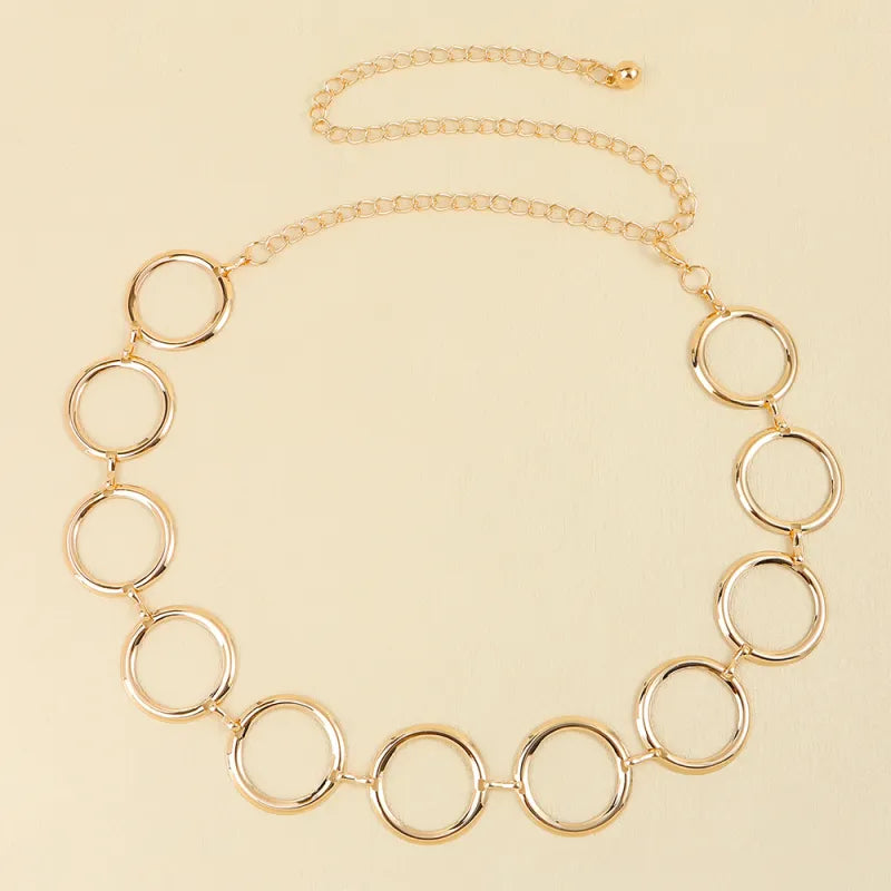Luxury Circle Metal Waist Chain Belt - GlamoROZ