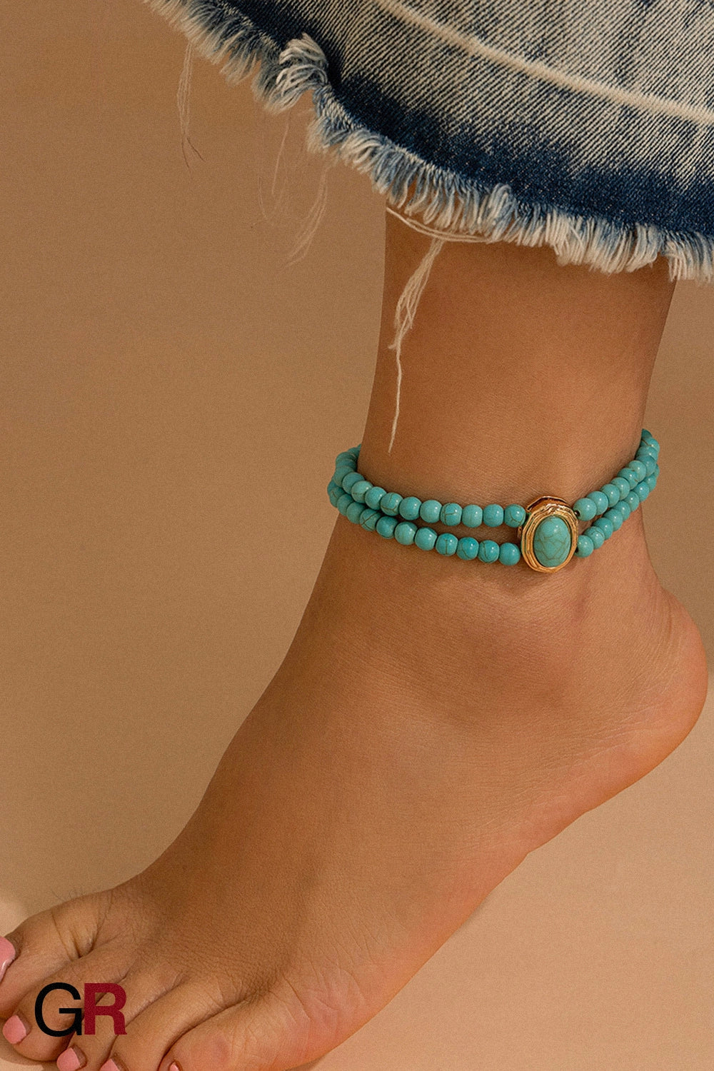 Baroque Grace Double-Pearl Anklet