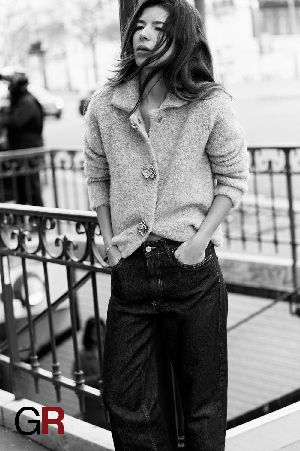 Floral Allure Row-Button Knitted Coat - GlamoROZ