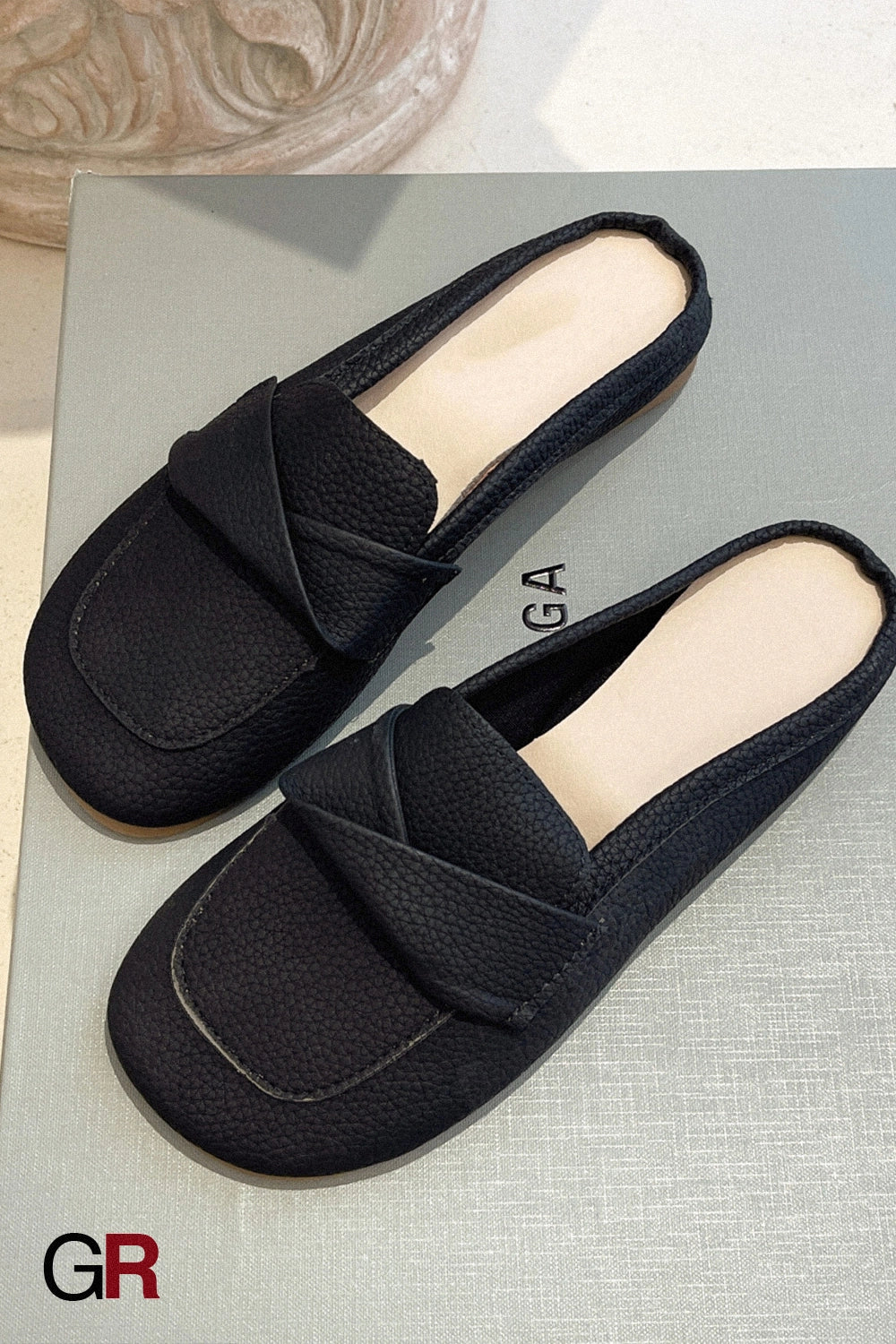 Closed Toe Loafers Half Slippers Women Soft Bottom Heel Grandma Shoes Sandals Women