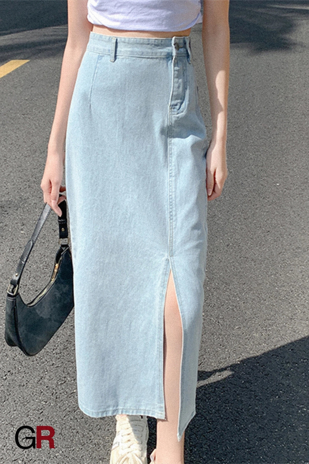 Split Denim Half Skirt Spring And Autumn Irregular Package Hip