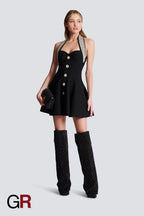 Chic Halter Mini Dress for Women - GlamoROZ
