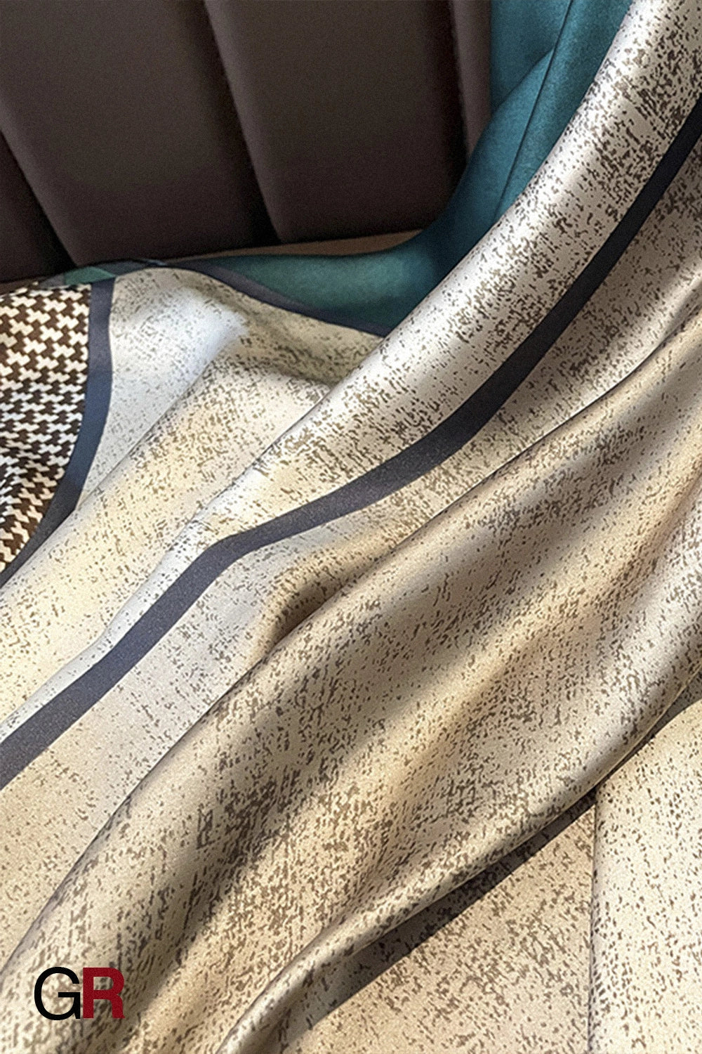Houndstooth Color Matching New Silk Satin Scarf