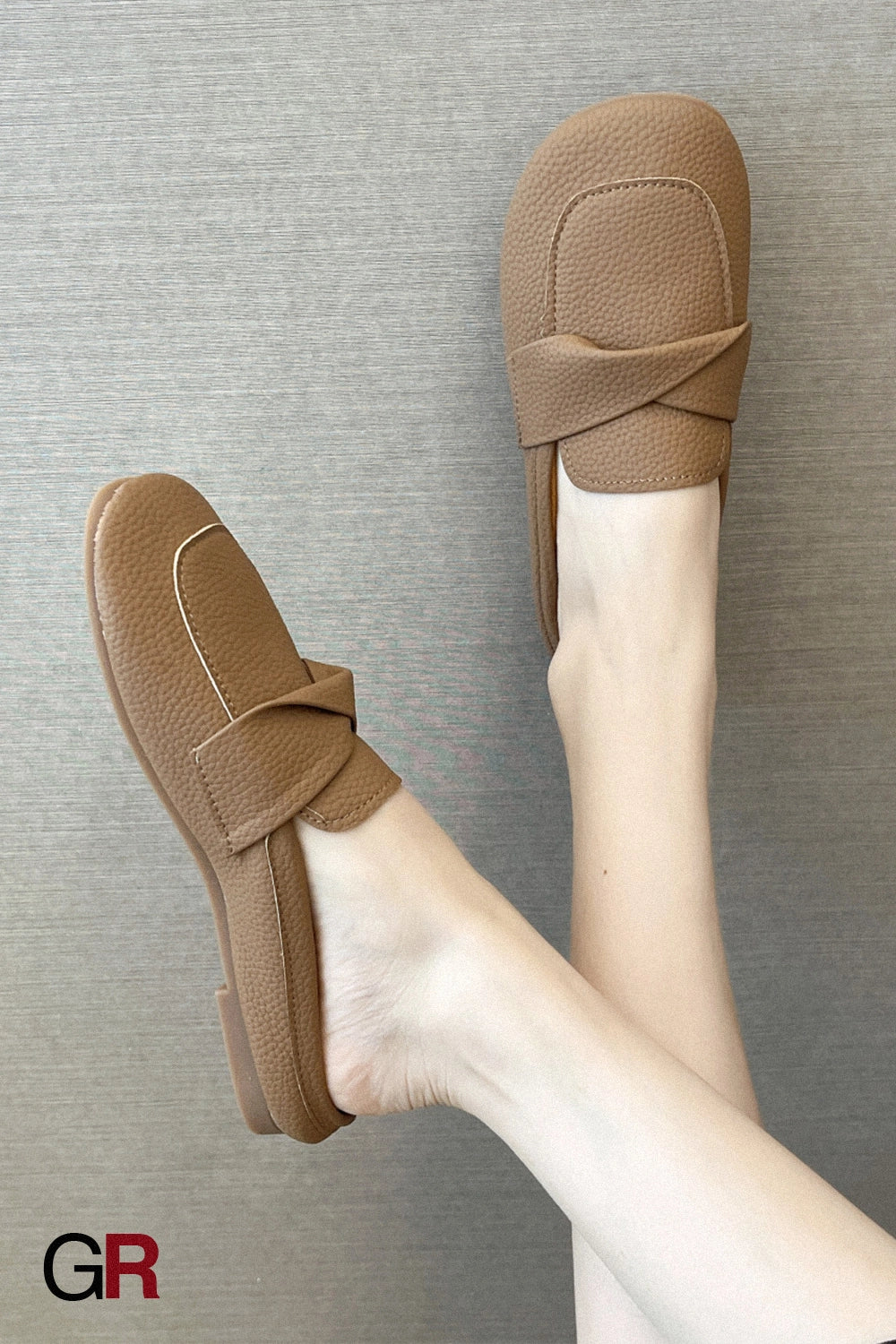 Closed Toe Loafers Half Slippers Women Soft Bottom Heel Grandma Shoes Sandals Women
