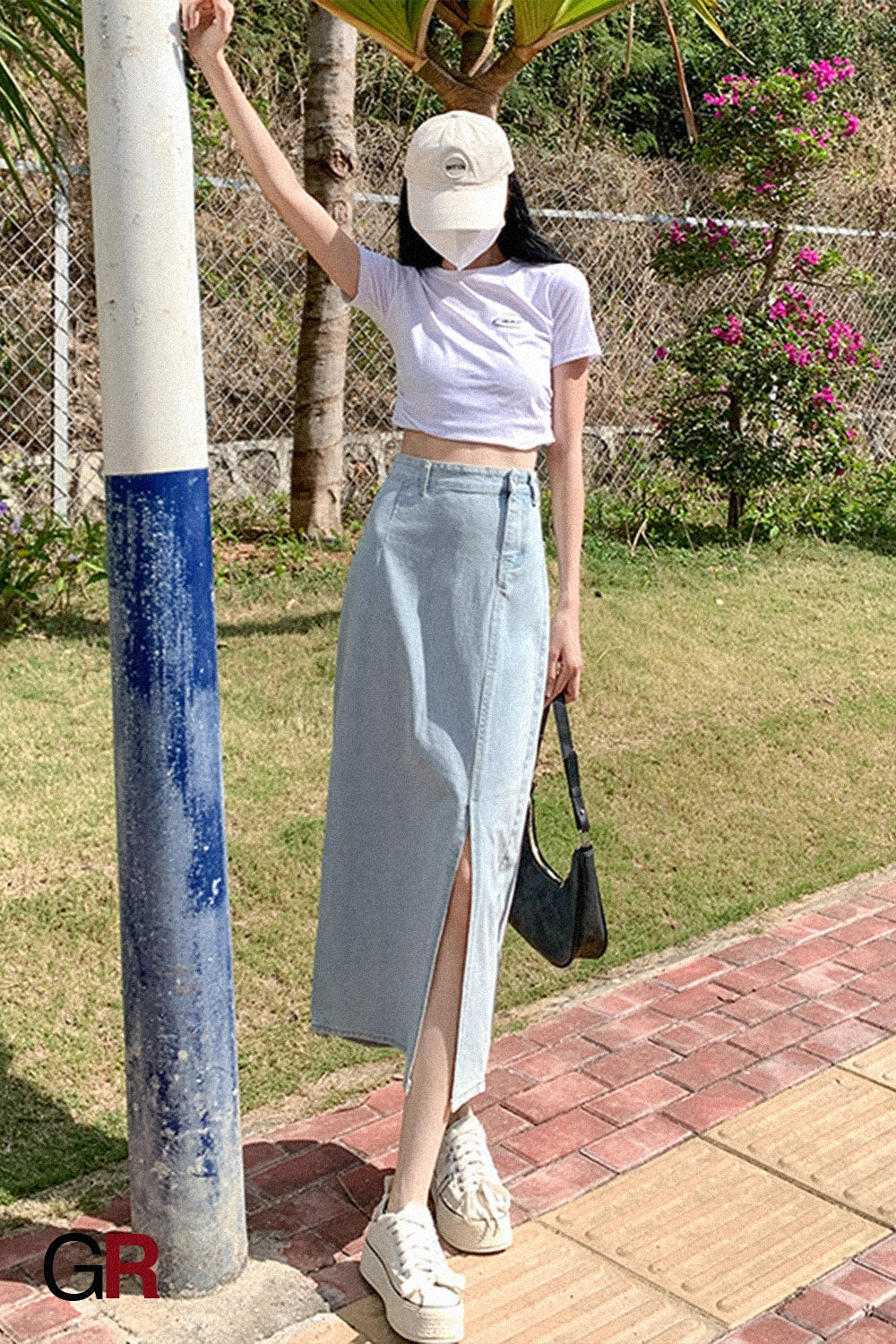 Split Denim Half Skirt Spring And Autumn Irregular Package Hip