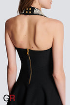 Chic Halter Mini Dress for Women - GlamoROZ