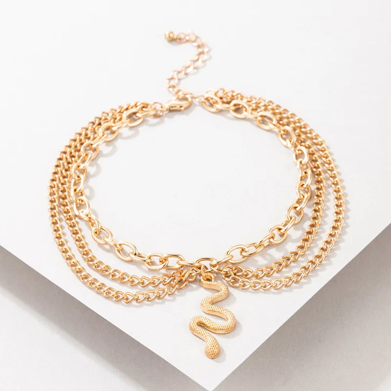 Exquisite Serpentine Multilayer Anklet - GlamoROZ