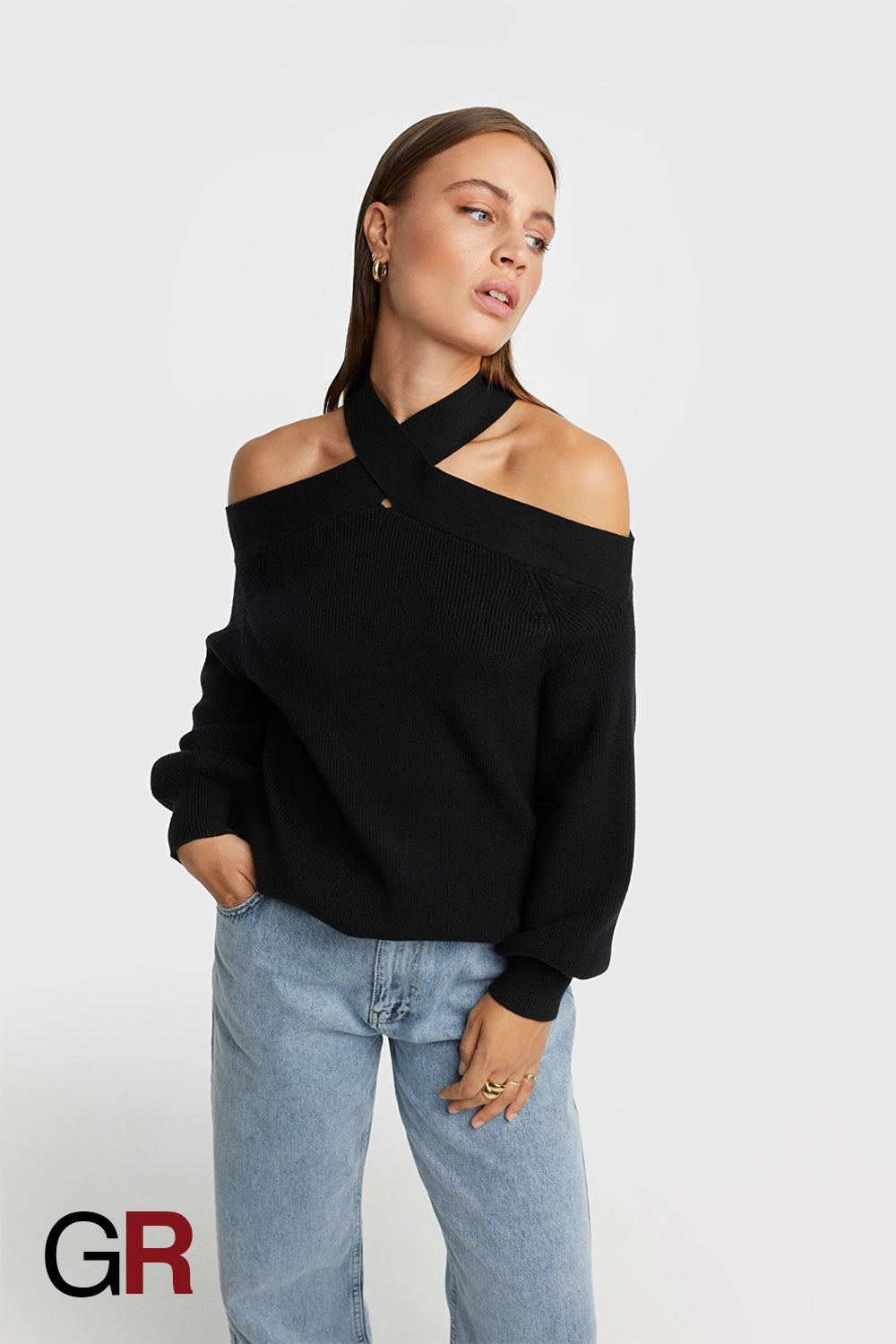 Effortless Luxe Knit Black Pullover - GlamoROZ