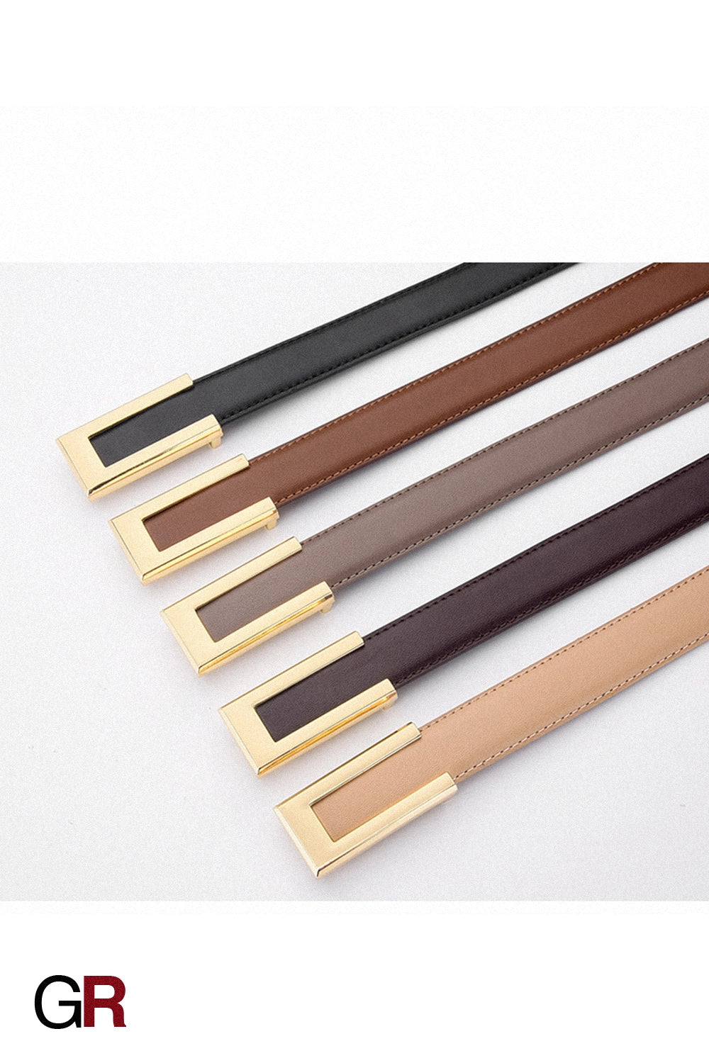 Cowhide Retro Black All-match Decorative Skirt Suit Jeans Leather Thin Belt