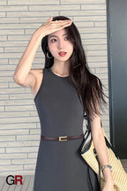 Cowhide Retro Black All-match Decorative Skirt Suit Jeans Leather Thin Belt