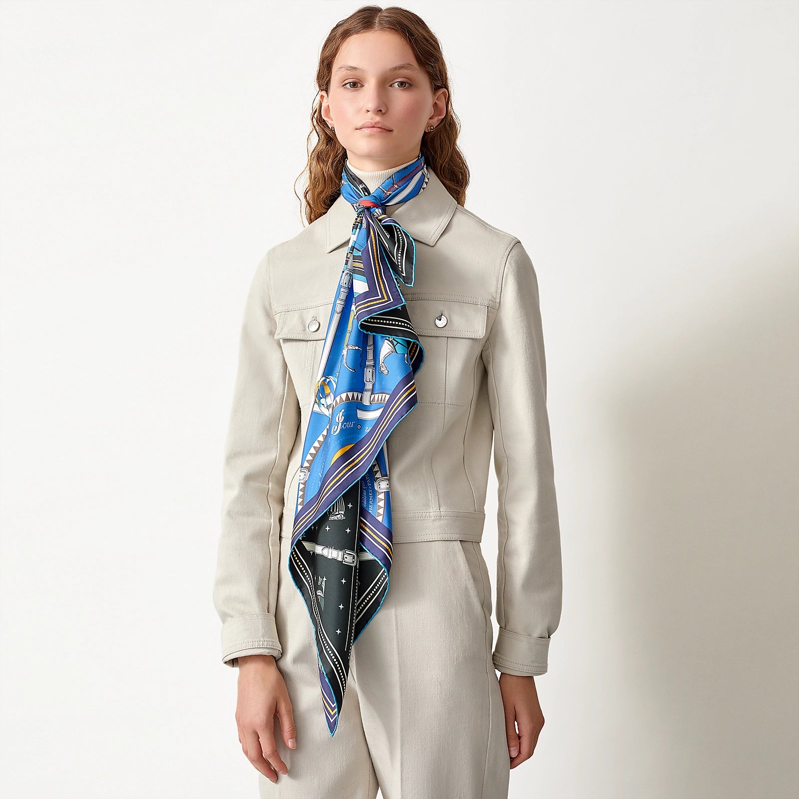 Plaid Silk Equestrian Chic scarf - GlamoROZ