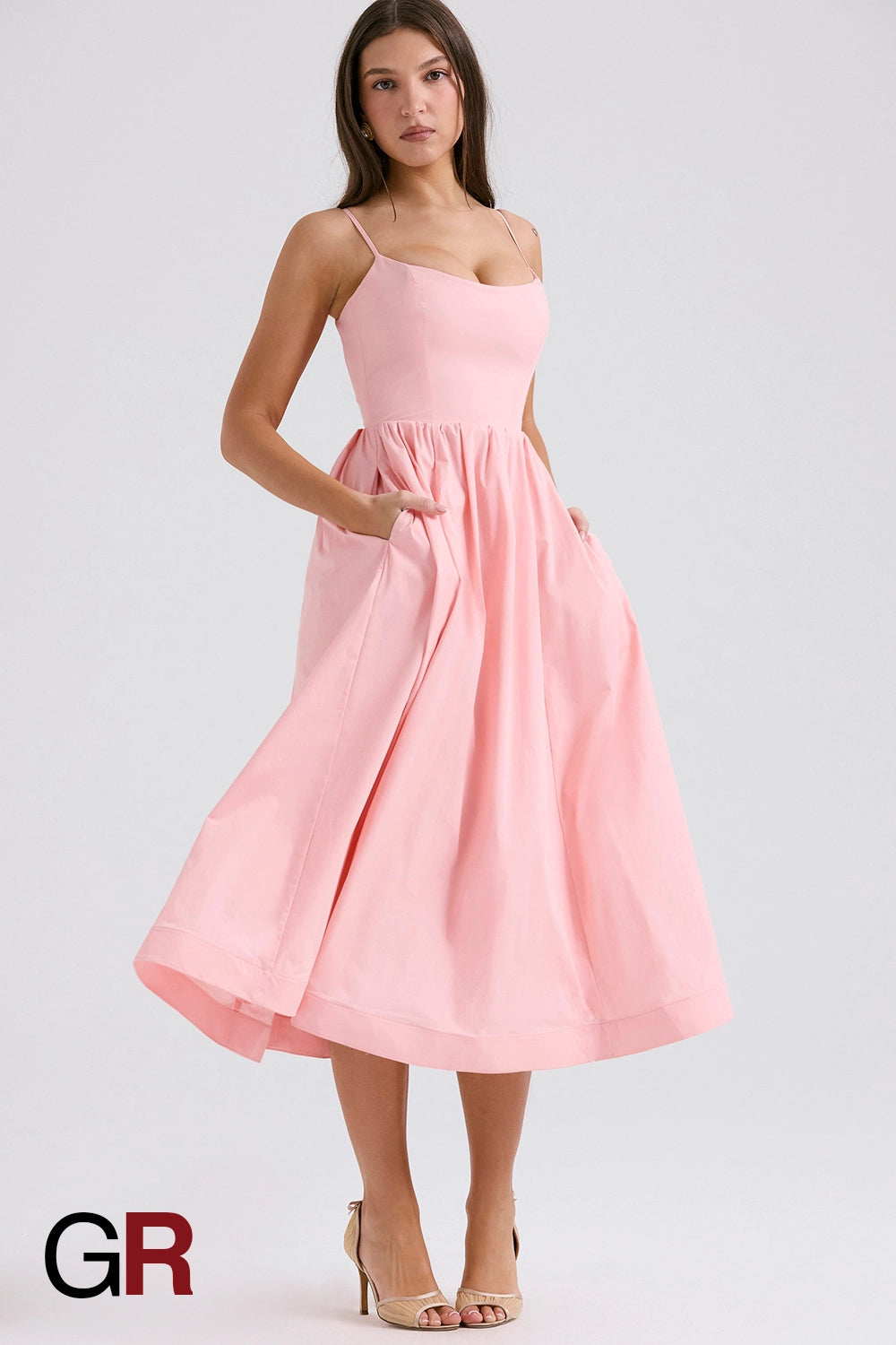 Vibrant Suspender Pink Dress - GlamoROZ
