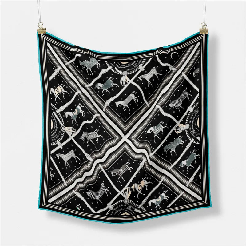 Plaid Silk Equestrian Chic scarf - GlamoROZ