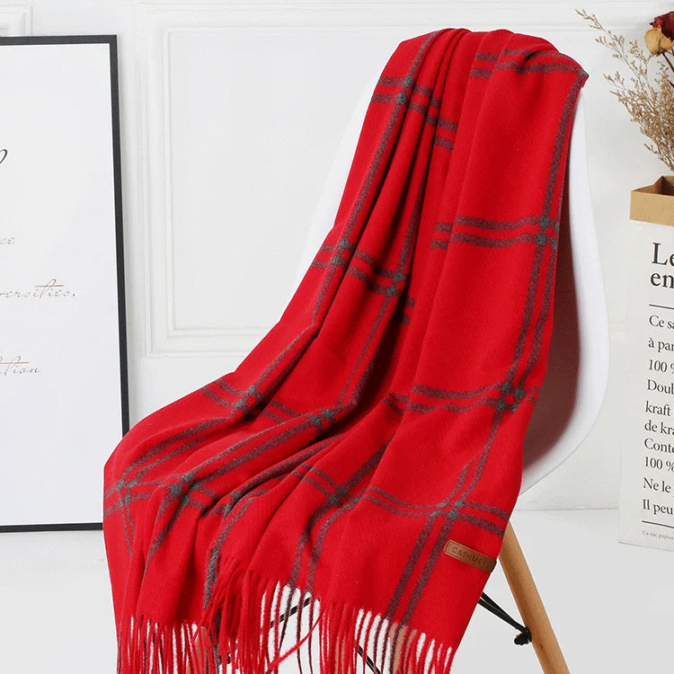 Luxe Wool Plaid Scarf - GlamoROZ
