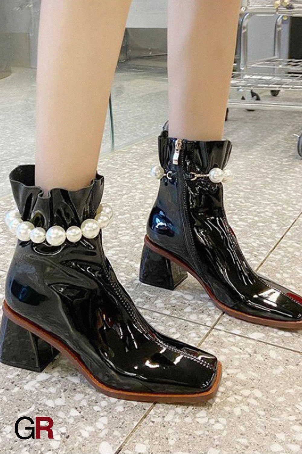 Square Toe Chunky Heel Short Boots Women