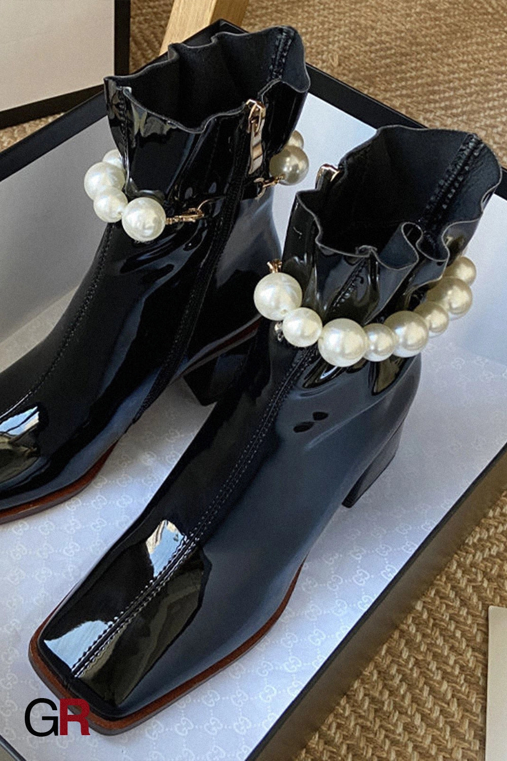Square Toe Chunky Heel Short Boots Women