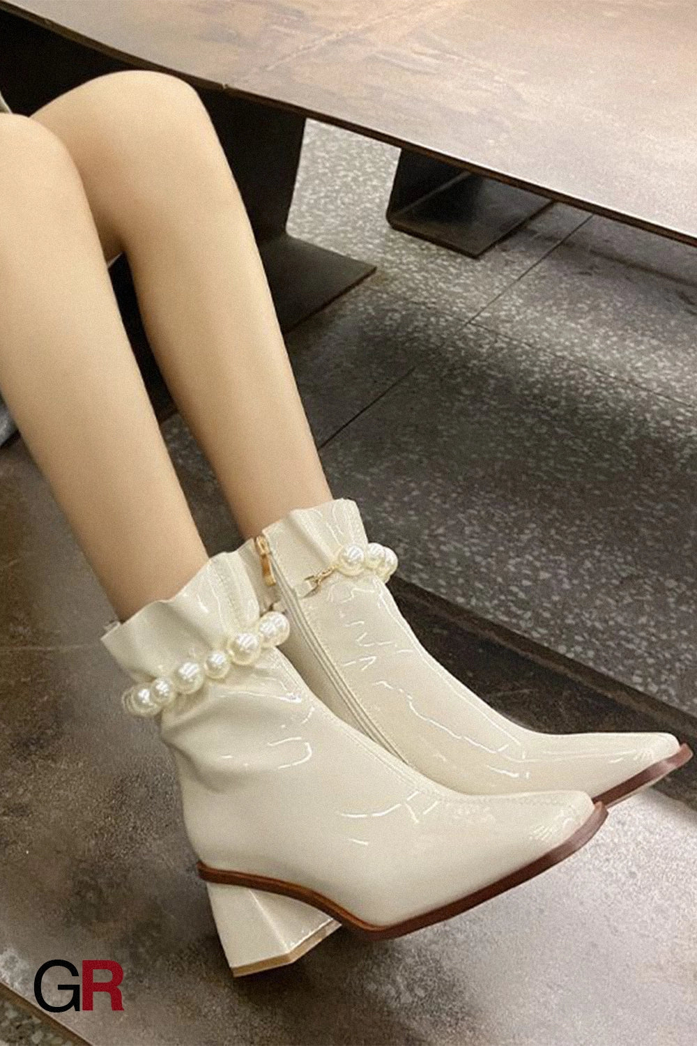 Square Toe Chunky Heel Short Boots Women