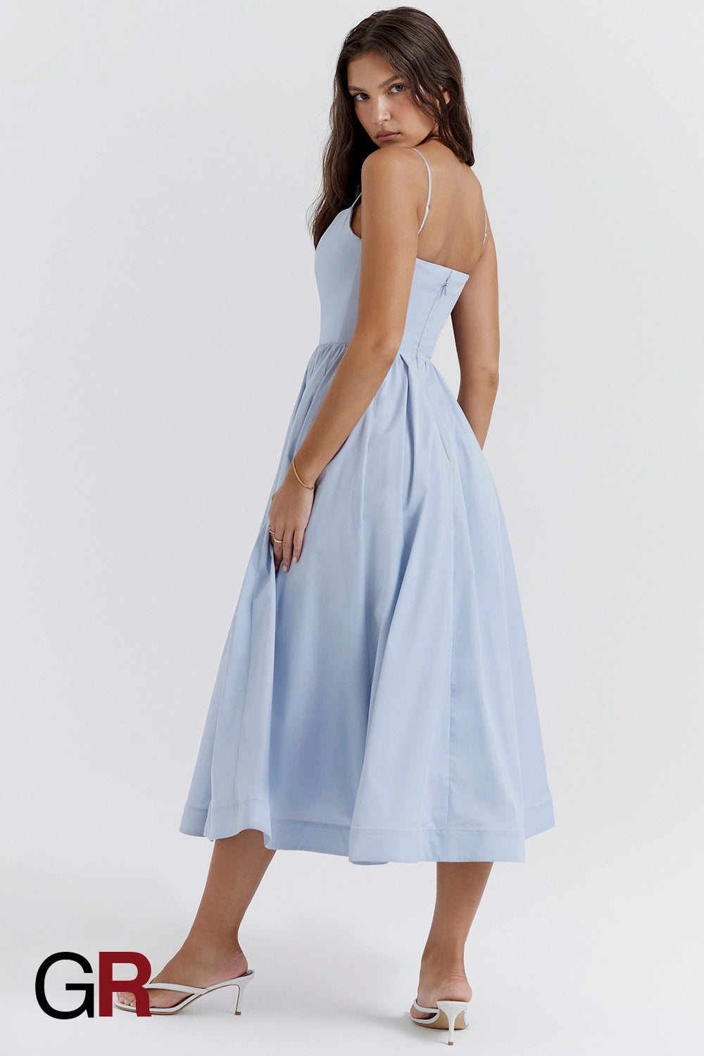 Vibrant Suspender Blue Dress - GlamoROZ