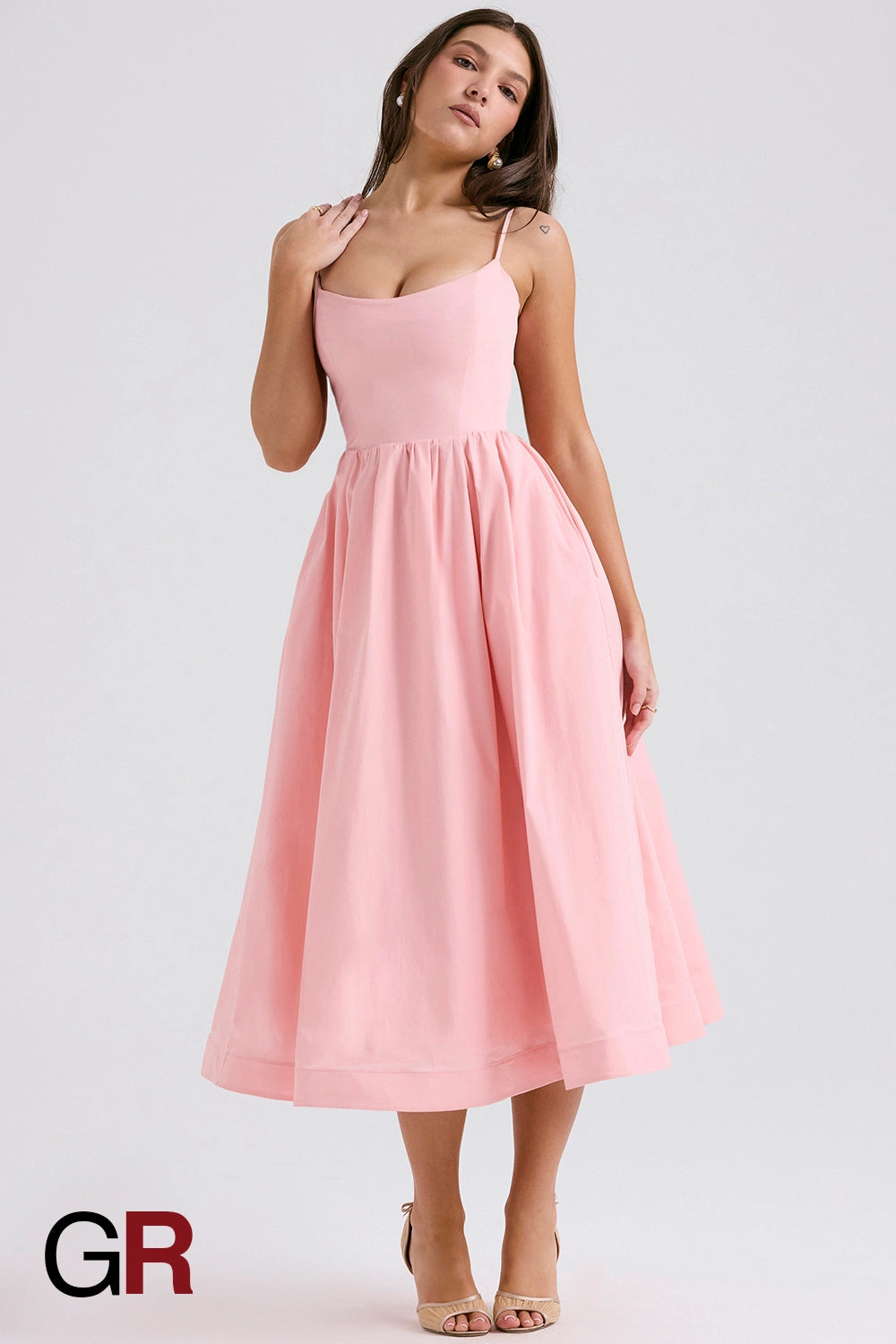 Vibrant Suspender Pink Dress - GlamoROZ