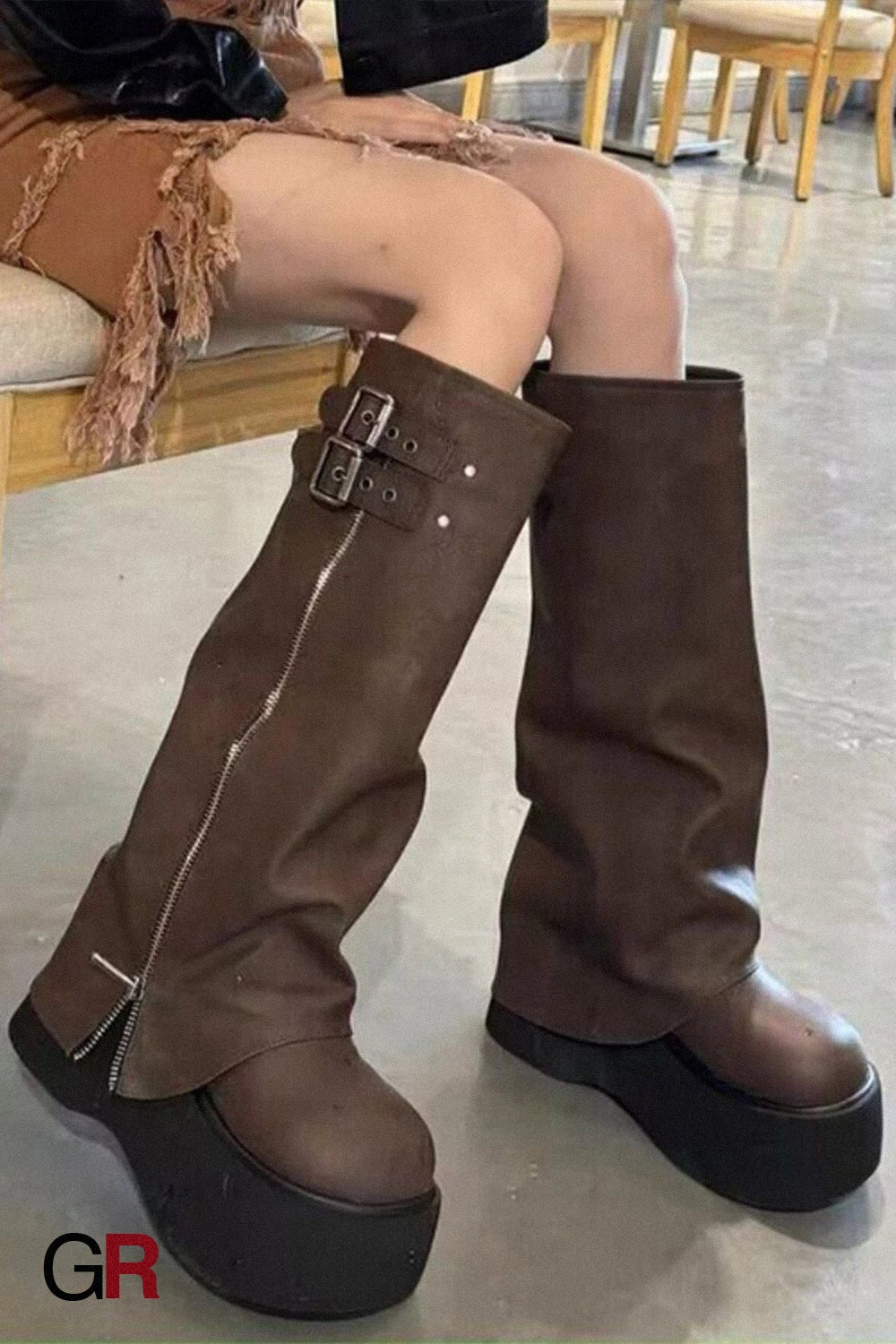 Thick Bottom Autumn And Winter Below The Knee Boots Women